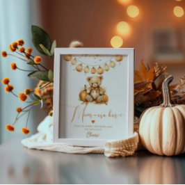 Poster Chá de fraldas de abóbora-abóbora bar-mãe-osa