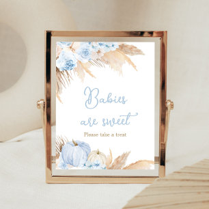 Poster Chá de fraldas de Abóbora Azul Bebês são Doces