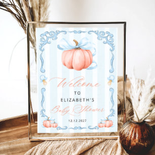 Poster Chá de fraldas de abóbora azul-Elegante Arco