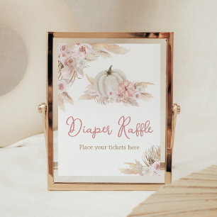Poster Chá de fraldas de Abóbora Boho Dusty Rosa Pumpkin