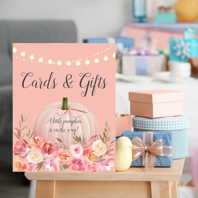 Poster Chá de fraldas de abóbora Dourada Elegante (Criador carregado)