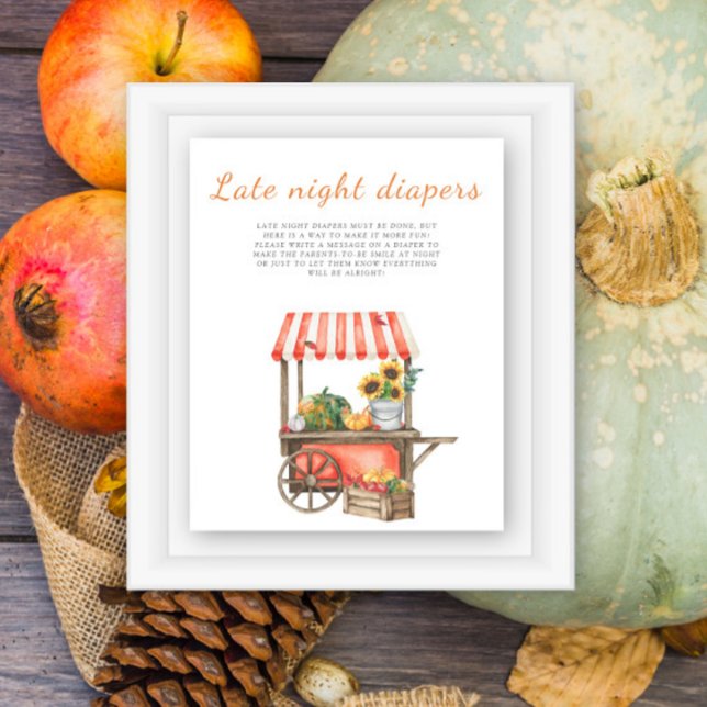 Poster Chá de fraldas de abóbora - Jogo noturno fralda (Criador carregado)