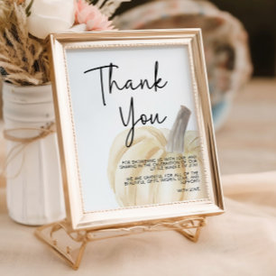 Poster Chá de fraldas de Abóbora Obrigado