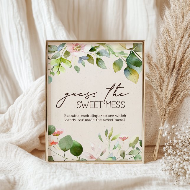 Poster Chá de fraldas De Animais Da Floresta Acho Que Sin (Criador carregado)