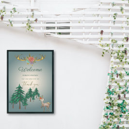 Poster Chá de fraldas De Animais De Cerrado