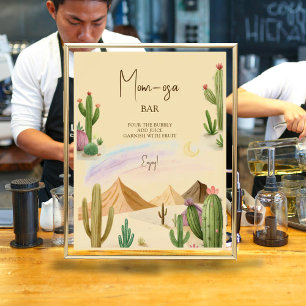 Poster Chá de fraldas de Arco Cactus Boho da Mãe-Osa