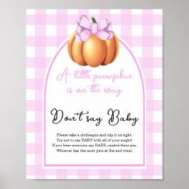 Poster Chá de fraldas de arco de abóbora Não diga bebê
