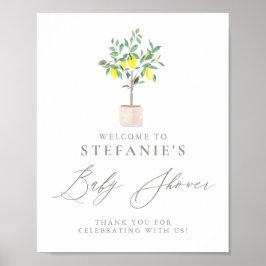 Poster Chá de fraldas de árvore de limão de Watercolor