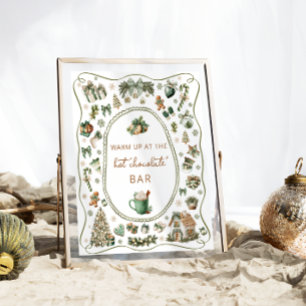 Poster Chá de fraldas de Bar de chocolate quente para inv