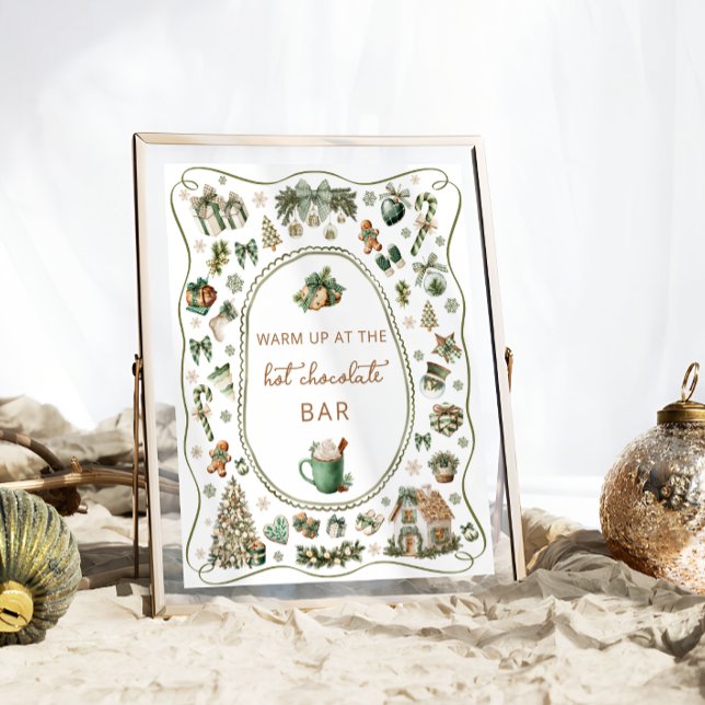 Poster Chá de fraldas de Bar de chocolate quente para inv (Criador carregado)