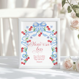 Poster Chá de fraldas de bar Momosa de Cherry Blue