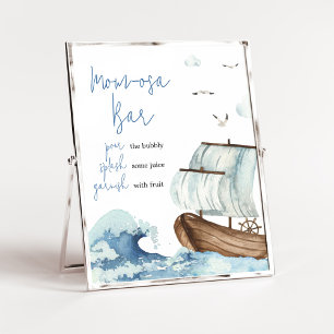 Poster Chá de fraldas de Barcos Náuticos Mãe Bar Osa