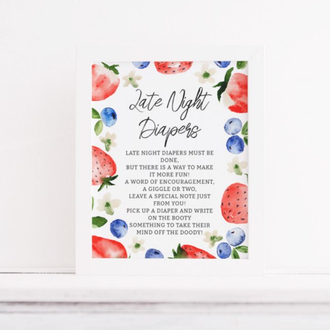 Poster Chá de fraldas de Berry de Fraldas Noturnas (Criador carregado)