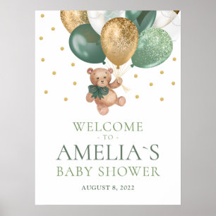 Poster Chá de fraldas de Boar Sage Green