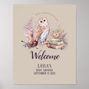 Poster Chá de fraldas de Boas-vindas da Magic Owl