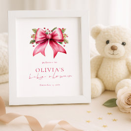 Poster Chá de fraldas de Boas-vindas do Arco Rosa Imprimí