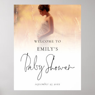 Poster Chá de fraldas de Boas-vindas do Script Moderno de