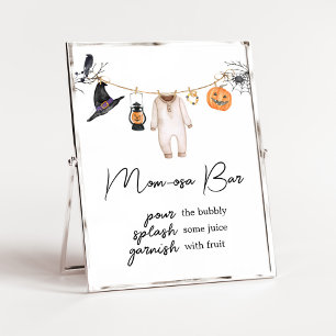 Poster Chá de fraldas de Boo Halloween Mãe Bar Osa