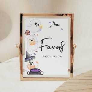 Poster Chá de fraldas de Boo Halloween Roxo