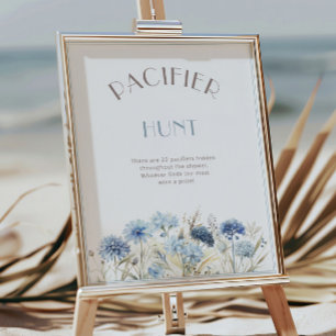 Poster Chá de fraldas de Caça Pacificadora de Flores Selv