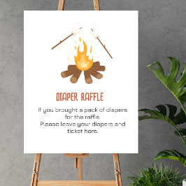 Poster Chá de fraldas de Campanha da fralda Raffle Game S