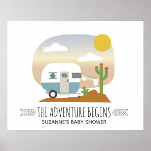 Poster Chá de fraldas de Camper Boy do Desert Adventure