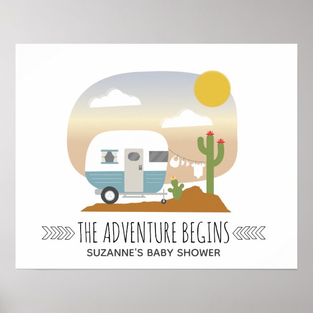 Poster Chá de fraldas de Camper Boy do Desert Adventure (Frente)
