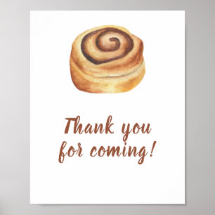 Poster Chá de fraldas de canela Brun Obrigado