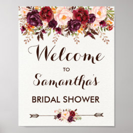 Poster Chá de fraldas de Casamento de Brida Floral Rustic