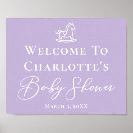 Poster Chá de fraldas de Cavalo de Rocha Púrpura Pastel P