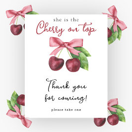 Poster Chá de fraldas de cerejas de aquarela - Obrigado