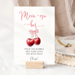 Poster Chá de fraldas de Cherry Coquette Watercolor Mãe-B