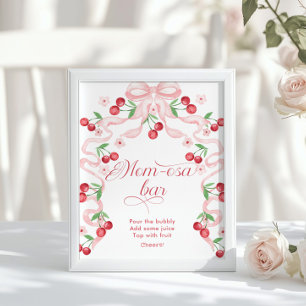 Poster Chá de fraldas de Cherry Pink Arco Momosa