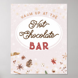 Poster Chá de fraldas de chocolate quente Bar de cacau