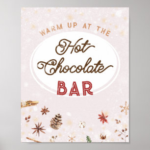 Poster Chá de fraldas de chocolate quente Bar de cacau
