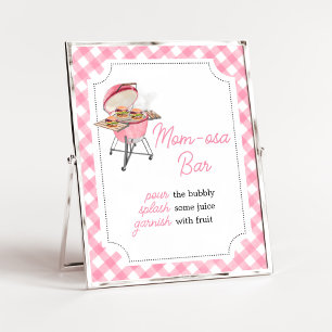 Poster Chá de fraldas De CHURRASCO De Burger Rosa Mãe Bar