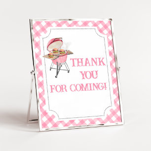 Poster Chá de fraldas de CHURRASCO de Burger Rosa Obrigad
