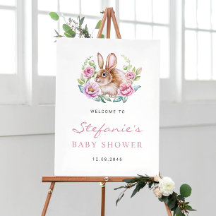 Poster Chá de fraldas de coelho de água doce e flores ros