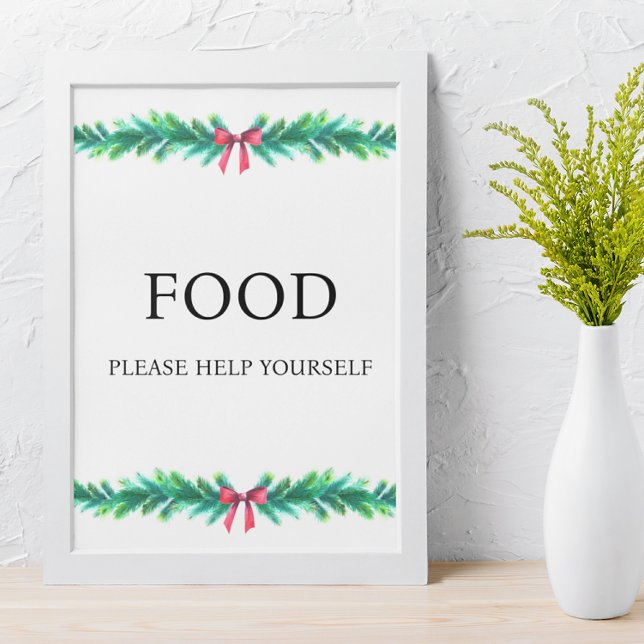 Poster Chá de fraldas de Comida de Ramificação de Natal (food baby shower sign
)