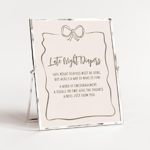 Poster Chá de fraldas de coquete minimalista Fraldas notu