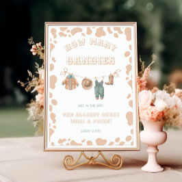 Poster Chá de fraldas De Cowboy Ocidental Quantos Canais 