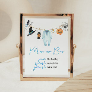 Poster Chá de fraldas de Dia das Bruxas Blue Little Boo B