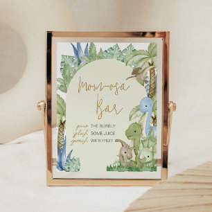 Poster Chá de fraldas de Dinossauro Greenerado Mãe Bar Os