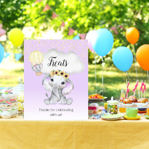 Poster Chá de fraldas De Elefante De Ar Quente