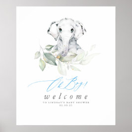 Poster Chá de fraldas de Elefante de Bebê