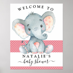 Poster Chá de fraldas de Elefante - Sinal de Boas-Vindas