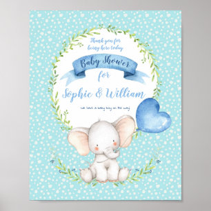 Poster Chá de fraldas de Elefante - Sinal de Boas-Vindas
