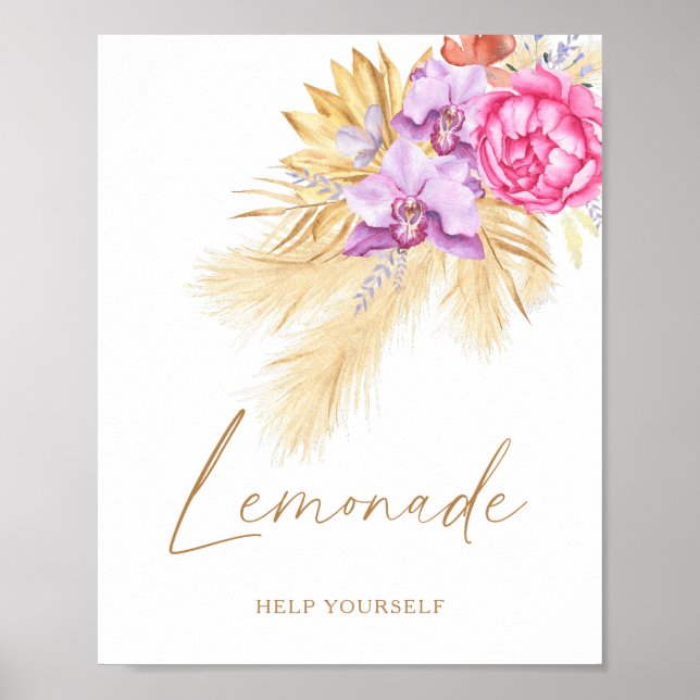 Poster Chá de fraldas de erva Pampas - Limonada (Frente)
