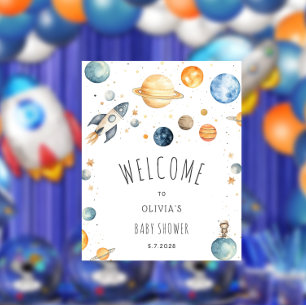 Poster Chá de fraldas de Espaço Exterior Moderno Bem-vind