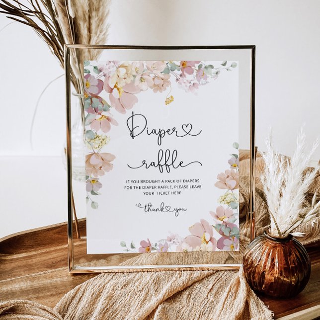 Poster Chá de fraldas de espingardas de fralda rosa-claro (Criador carregado)